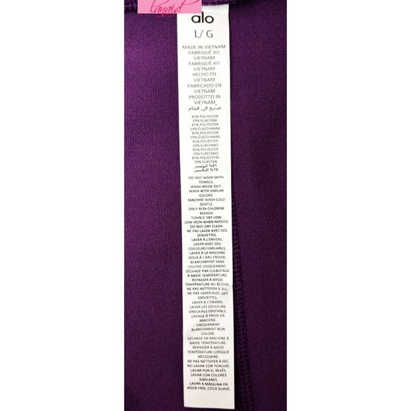 Alo Airbrush High-Waist Enso Leggings Dark Plum Stirrups Hi-Rise Waist Tights L - Picture 14 of 16